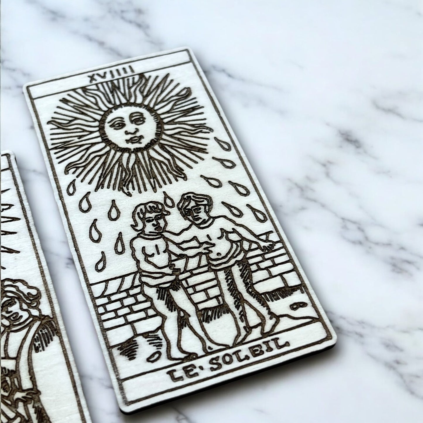 Magnets Cartes de Tarot - Aimant pour Réfrigérateur en Bois / Magnet pour Frigo - Lot de 3 - Sous les Toits de Paris