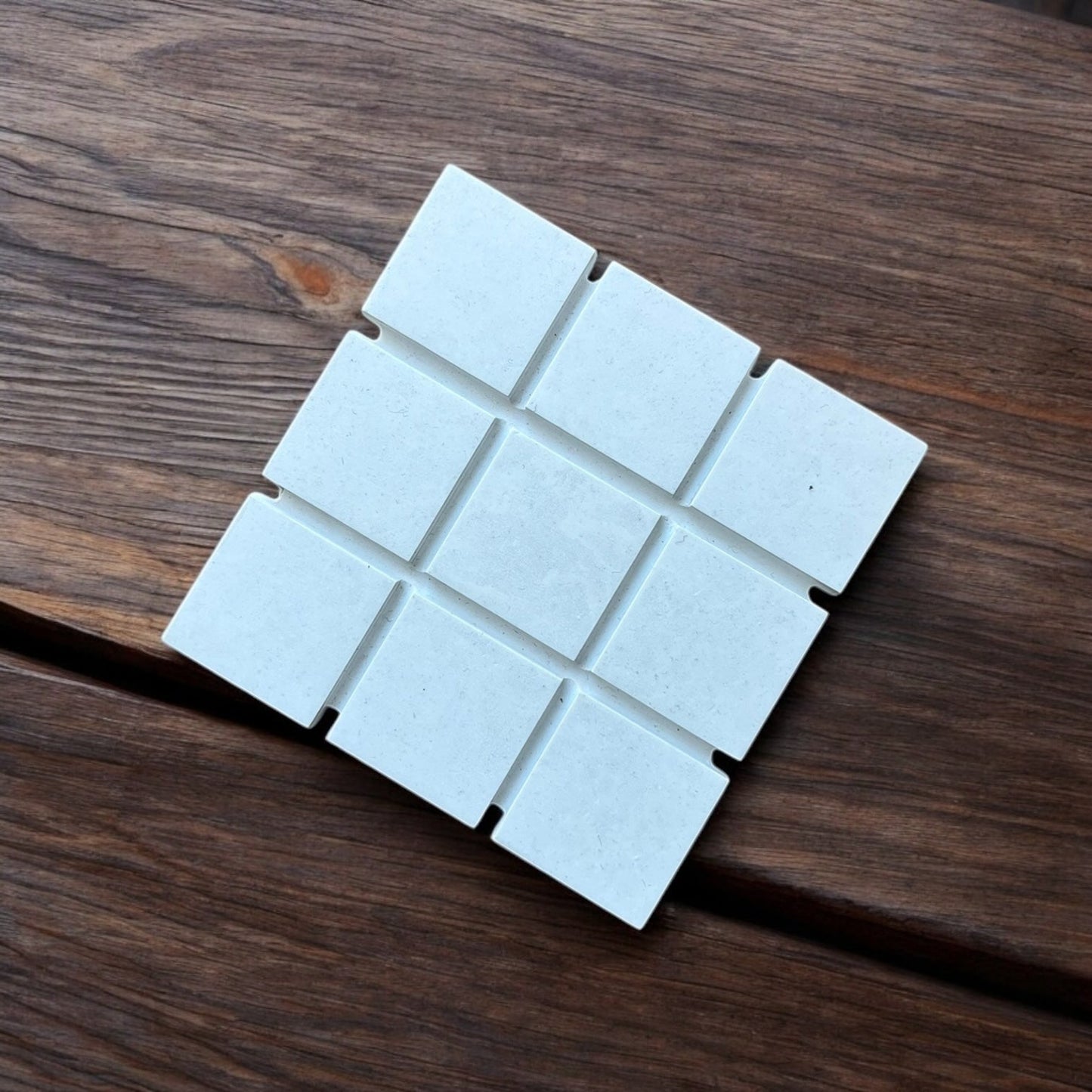 Sous - Verre Carré - Moulage en Béton Clair - Série Minimaliste - 2 Sous - Verres - Sous les Toits de Paris