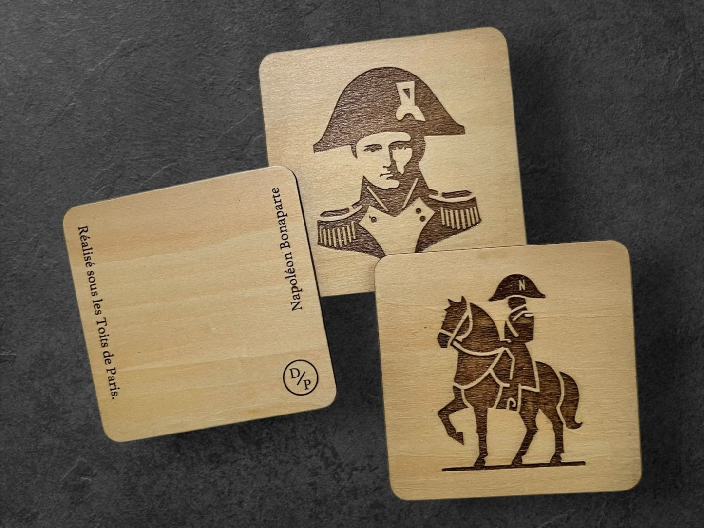 Sous Verres en Bois - Série Napoléon Bonaparte V2 - Cavalier (1) - Sous les Toits de Paris