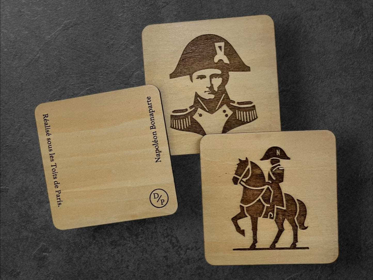 Sous Verres en Bois - Série Napoléon Bonaparte V2 - Cavalier (1) - Sous les Toits de Paris