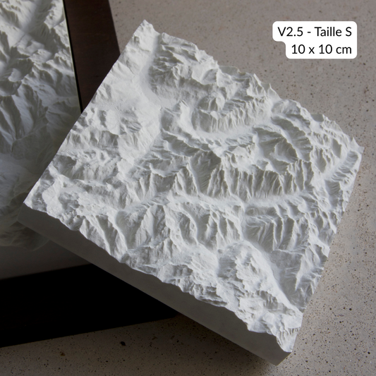 Carte en Relief du Mont Blanc - Topographie de la Vallée de Chamonix