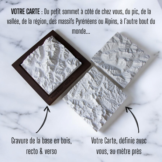 Carte en Relief Personnalisée - Topographie de Votre Montagne, Vallée ou Région
