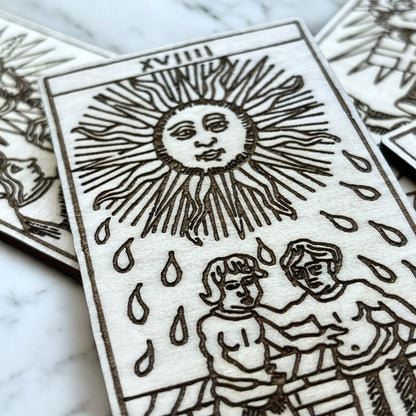 Magnets Cartes de Tarot - Aimant pour Réfrigérateur en Bois / Magnet pour Frigo - Lot de 3 - Sous les Toits de Paris