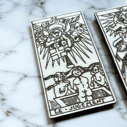 Magnets Cartes de Tarot - Aimant pour Réfrigérateur en Bois / Magnet pour Frigo - Lot de 3 - Sous les Toits de Paris