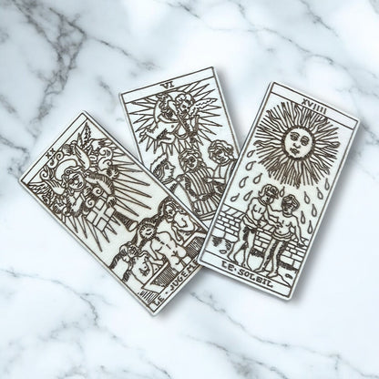 Magnets Cartes de Tarot - Aimant pour Réfrigérateur en Bois / Magnet pour Frigo - Lot de 3 - Sous les Toits de Paris