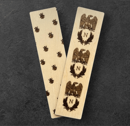 Marque-Pages en Bois - Napoléon Bonaparte, Signature, Premier Empire, Aigle et Abeille Impériale - Contreplaqué de Tilleul