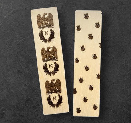 Marque-Pages en Bois - Napoléon Bonaparte, Signature, Premier Empire, Aigle et Abeille Impériale - Contreplaqué de Tilleul